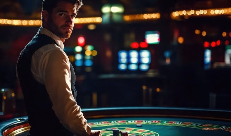 Antarmuka meja langsung baccarat dengan panel history yang diperluas dan mode gelap